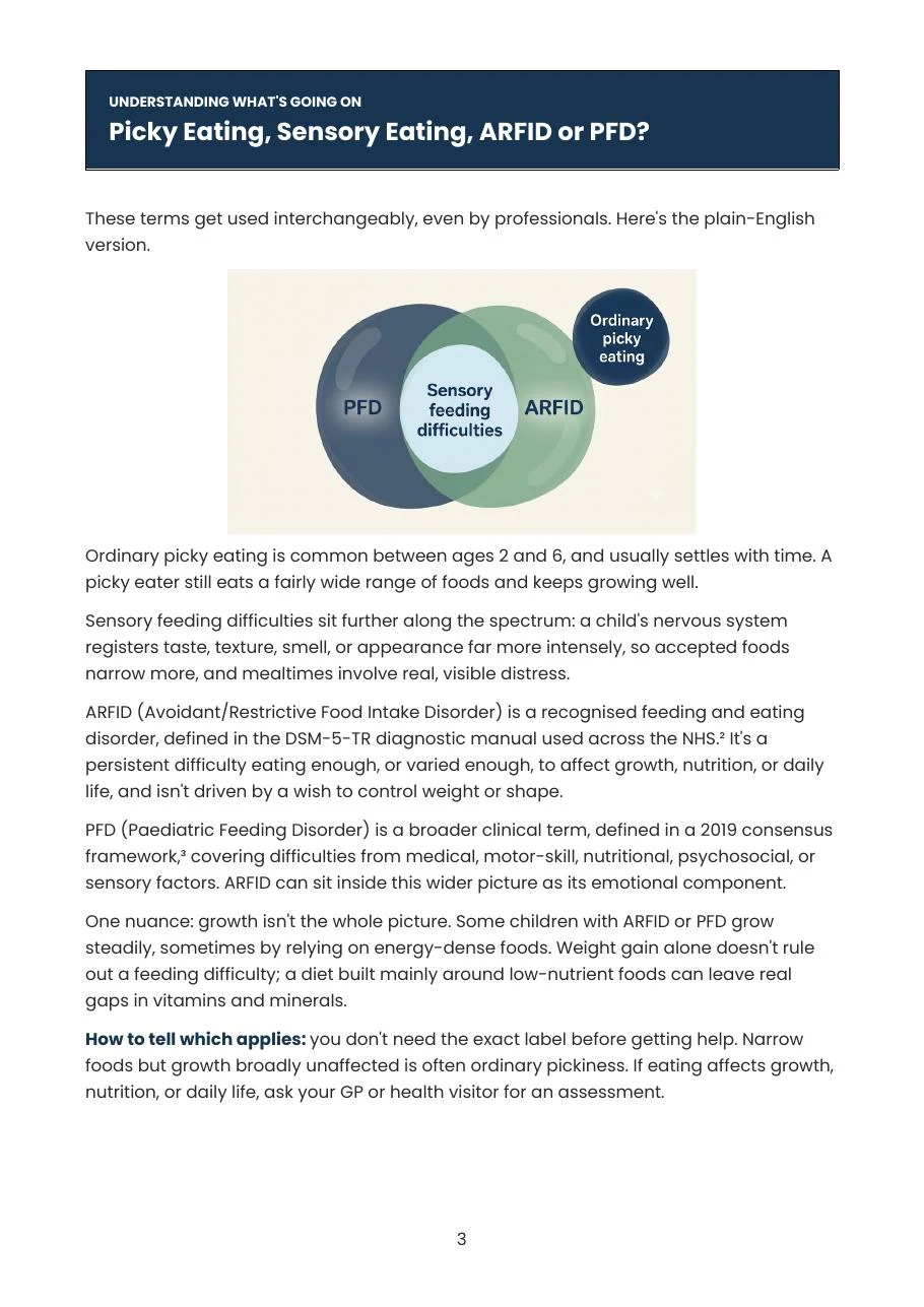Understanding picky eating, sensory eating, ARFID and PFD